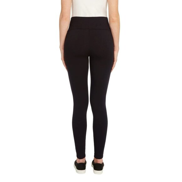 Max & Mia Womens Sm High Waist Legging Stretch Pants No-show French Terry Black - Picture 9 of 9